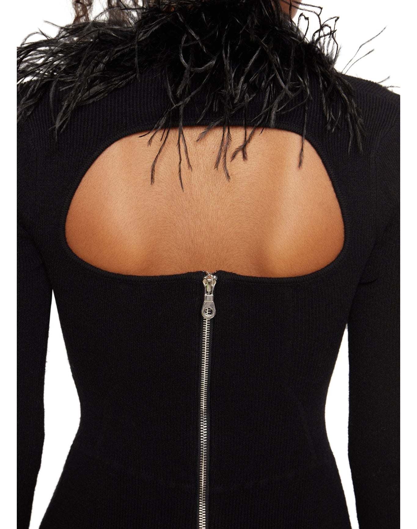 Feather Knit Corset Dress | Black
