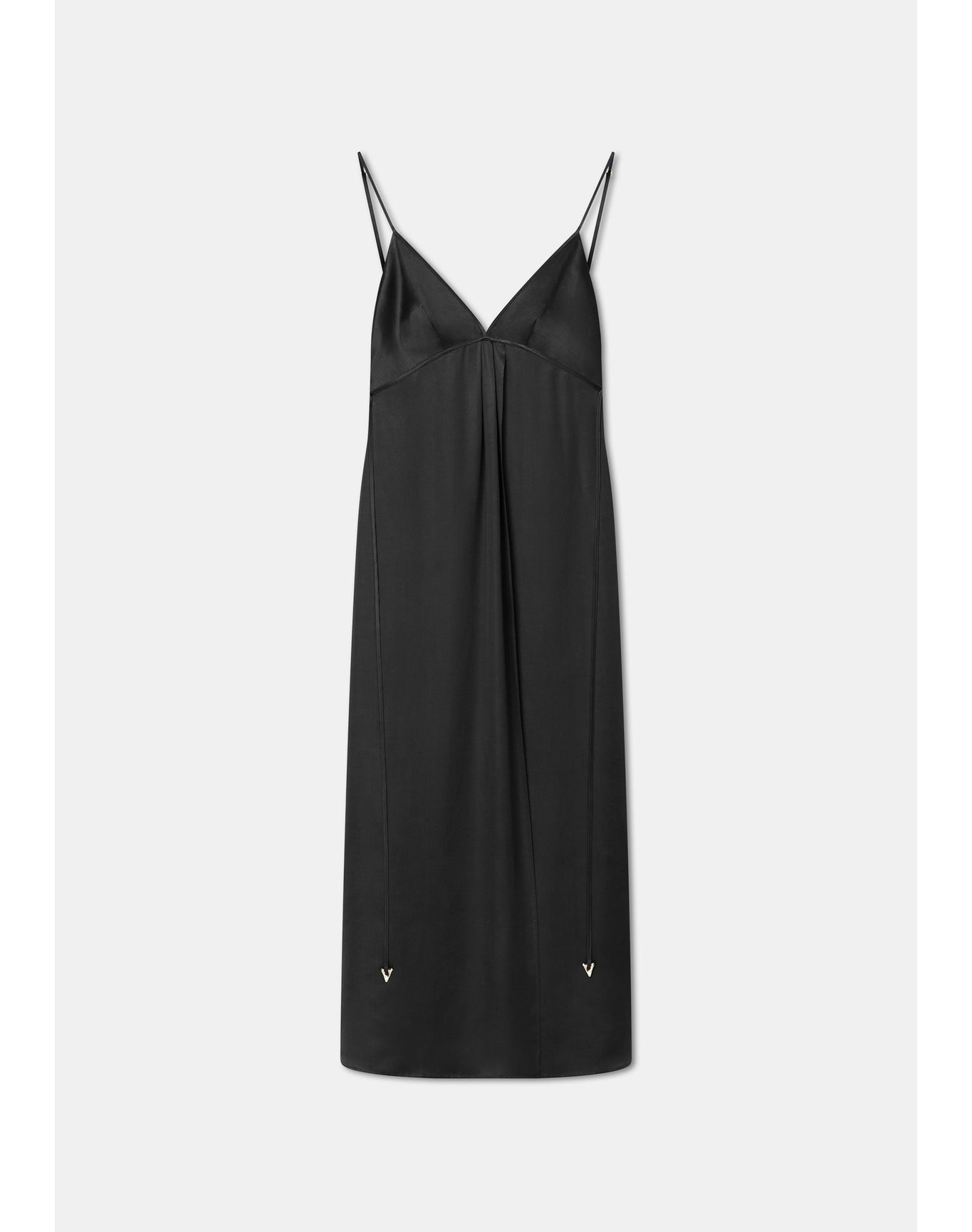 Felicita | Satin A-Line Maxi Dress | Black