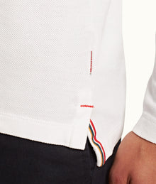 Felix O.B Stripe Tape Cotton Pique Polo Shirt | White