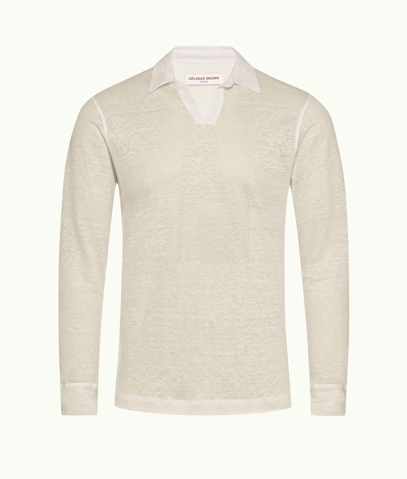 Felix Tailored Fit Long-Sleeve Slub Linen Polo Shirt | Pebble