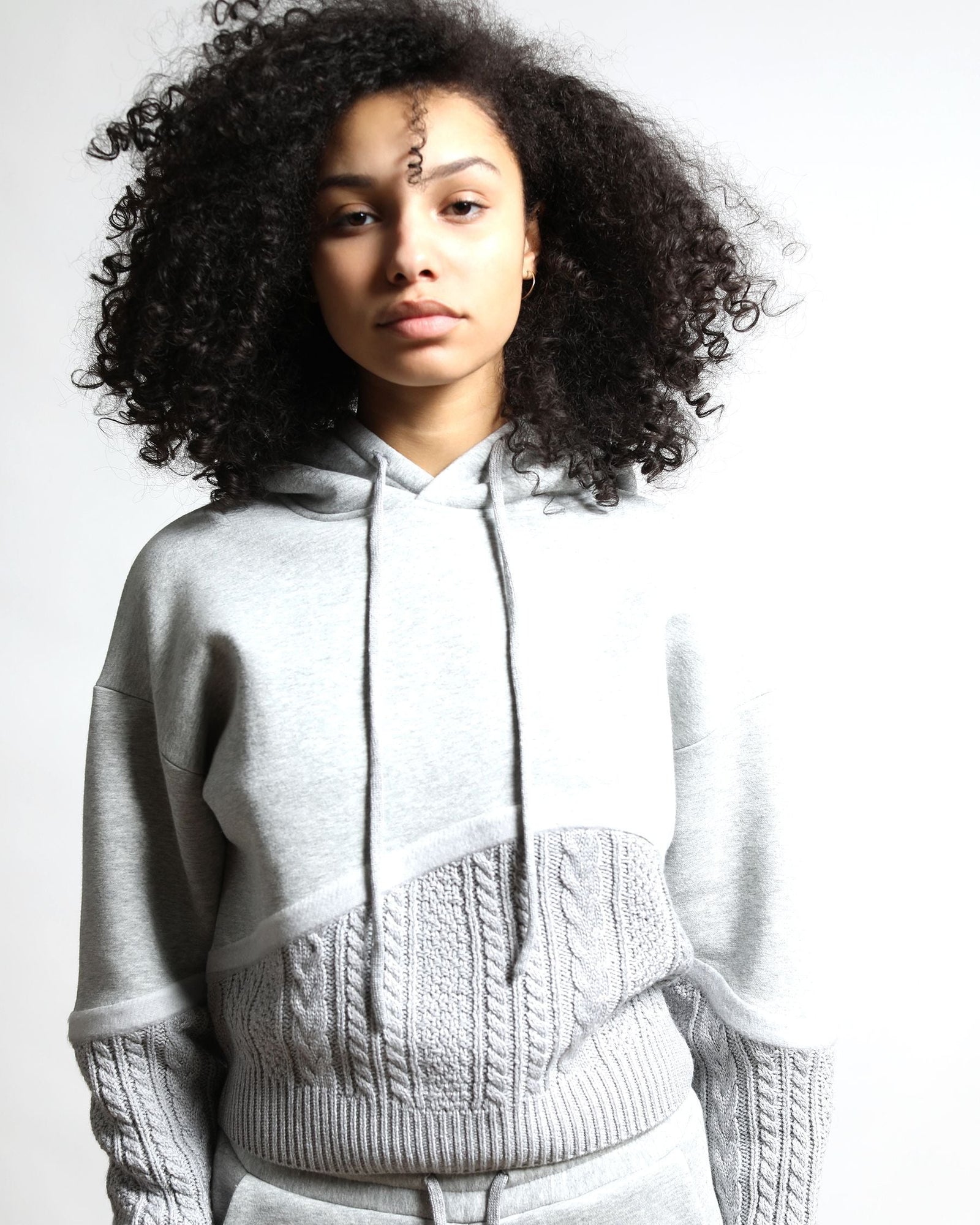 Womens | Felt Connect Terry / Sweater Hoodie | Heather Grey