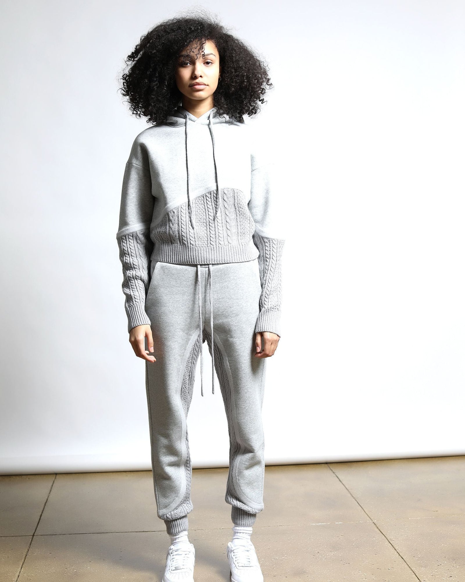 Womens | Felt Connect Terry / Sweater Hoodie | Heather Grey