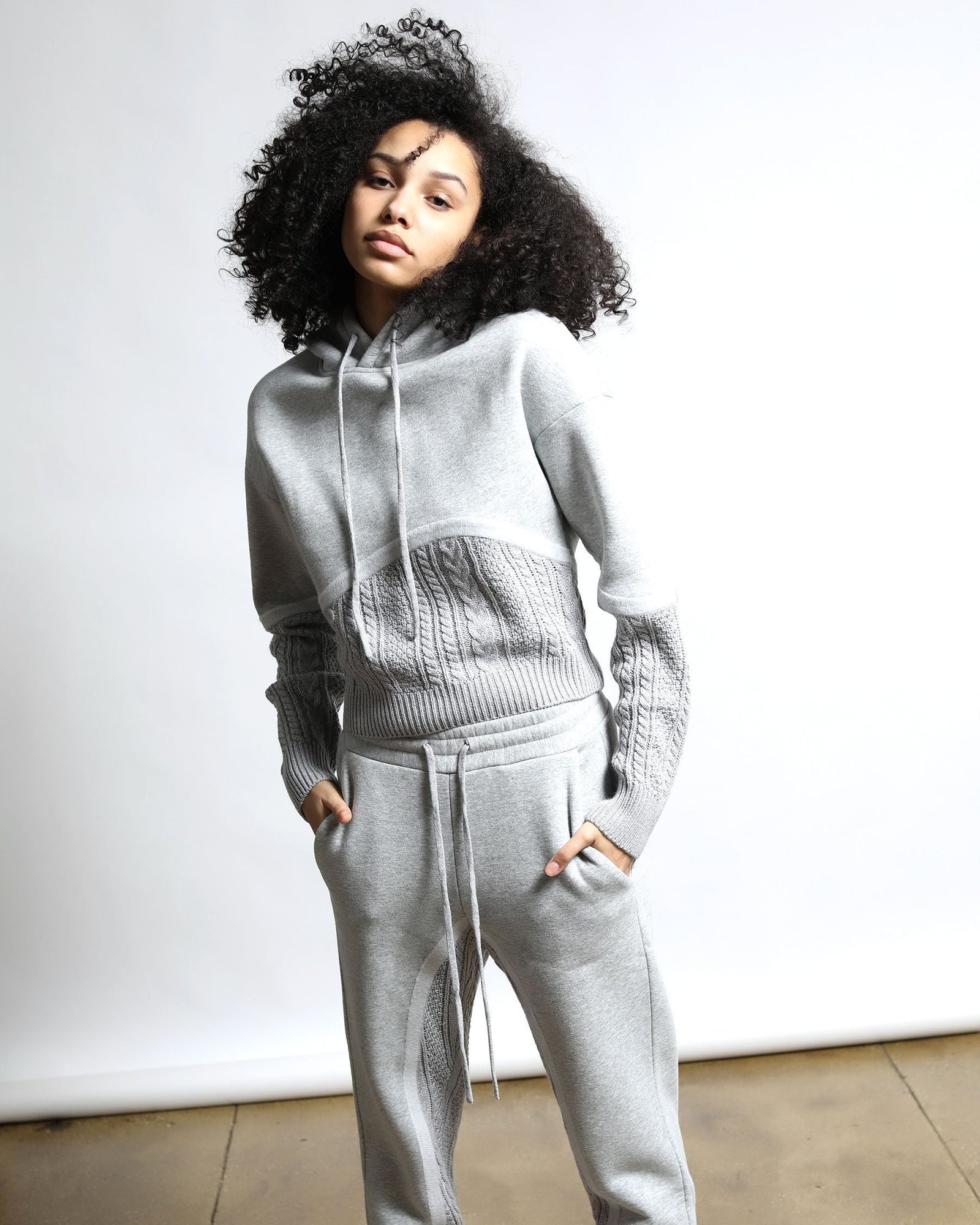 Womens | Felt Connect Terry / Sweater Hoodie | Heather Grey