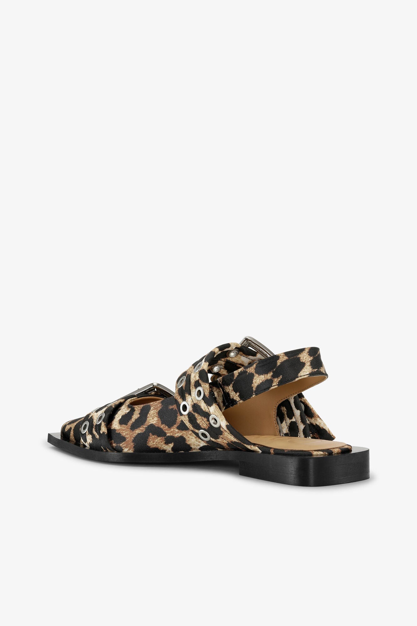 Feminine Buckle Ballerinas in Satin | Leopard