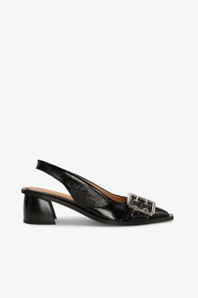 Feminine Buckle Slingback Pumps | Black