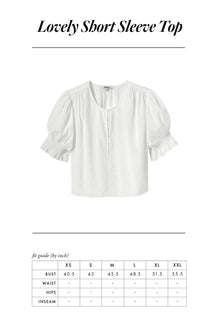 Lovely Short Sleeve Top | White