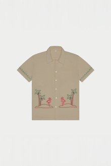 Flamingo Beach Terry Shirt | Beige