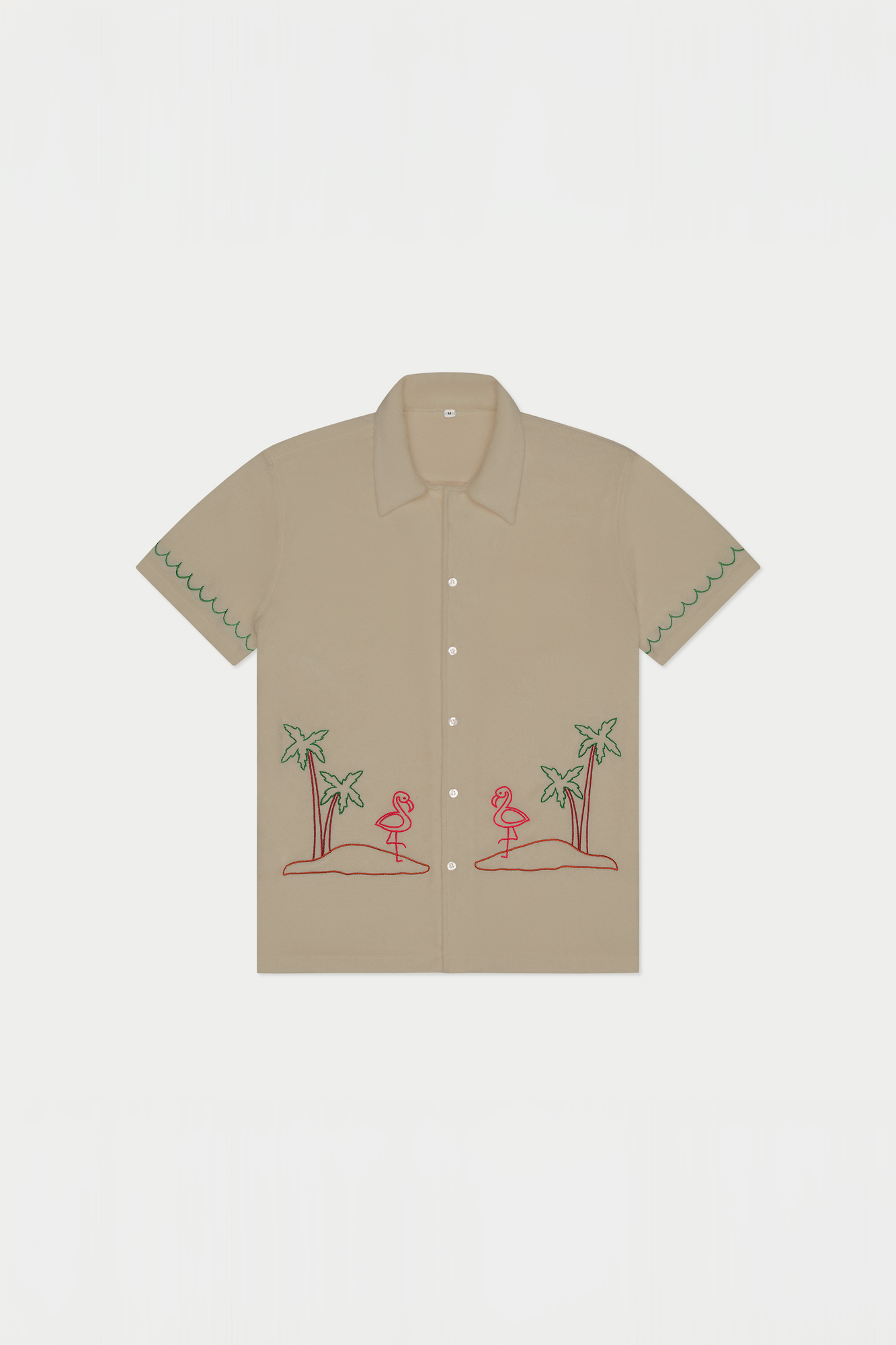 Flamingo Beach Terry Shirt | Beige