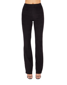 Flared Rib Knit Leggings | Black
