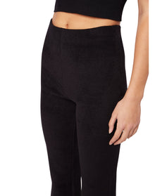 Flared Rib Knit Leggings | Black