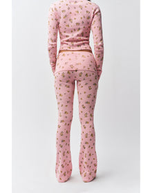 Flared Thermal Pant | Baby Pink Floral