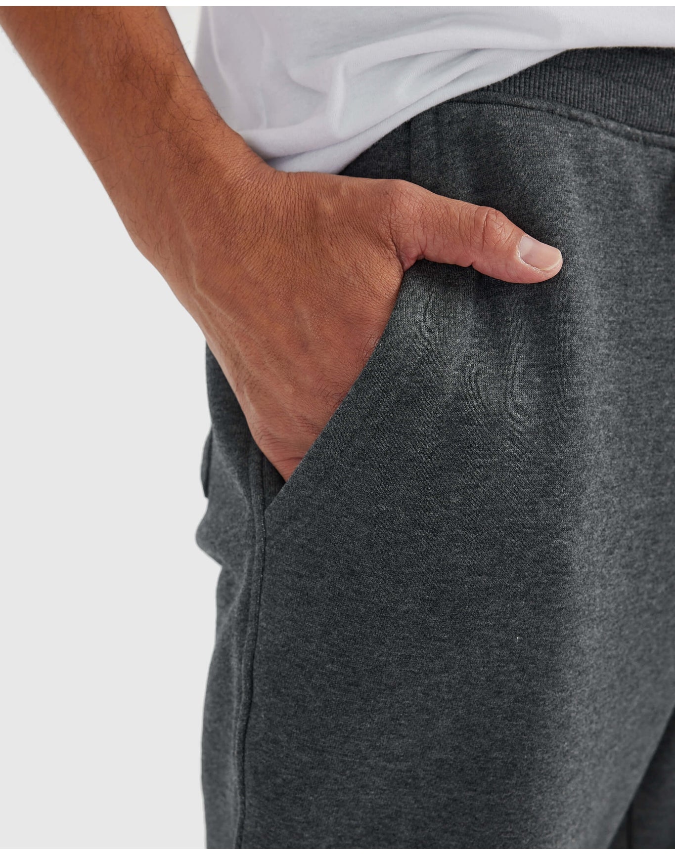 Fleece French Terry Joggers | Charcoal Heather Gray