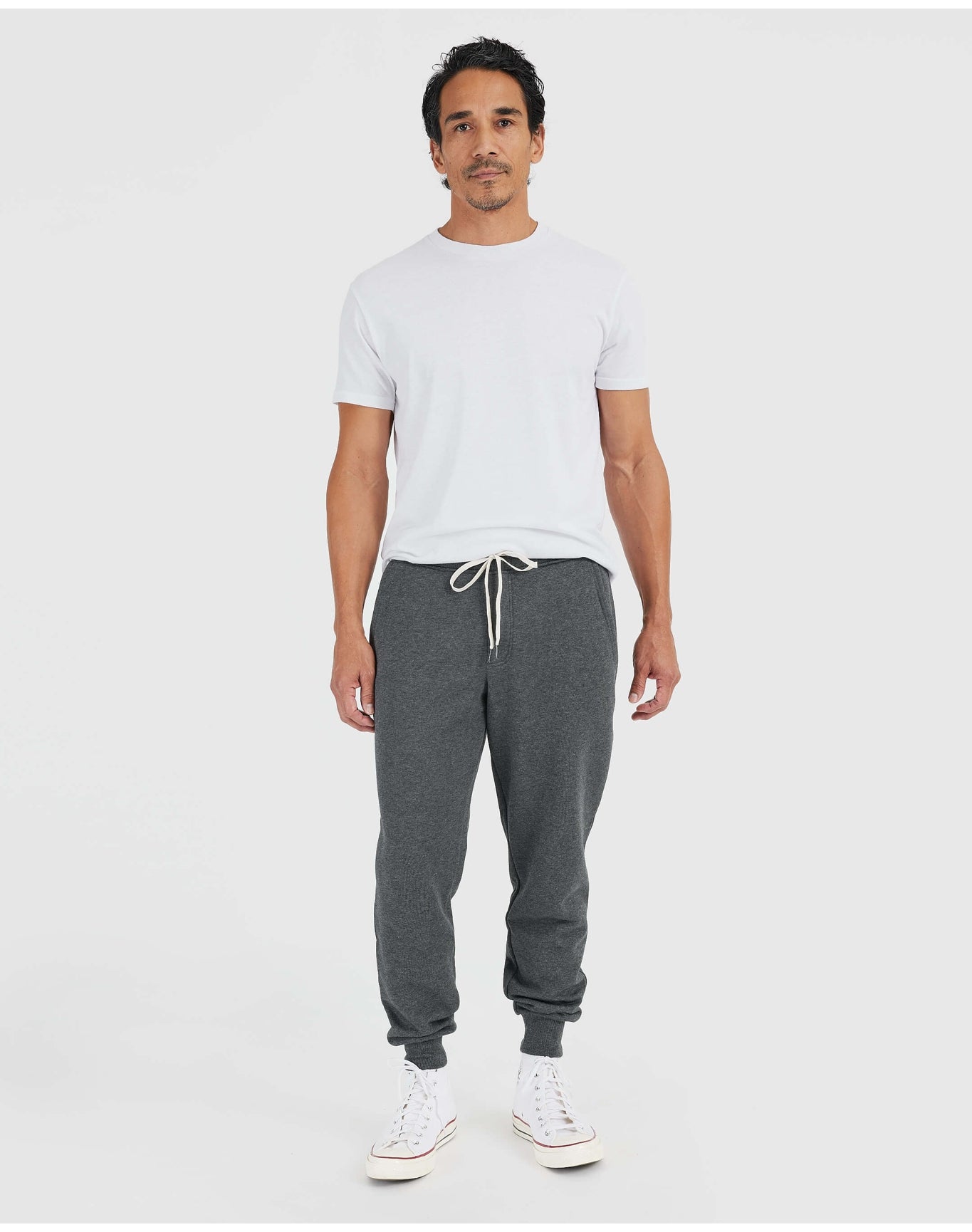 Fleece French Terry Joggers | Charcoal Heather Gray