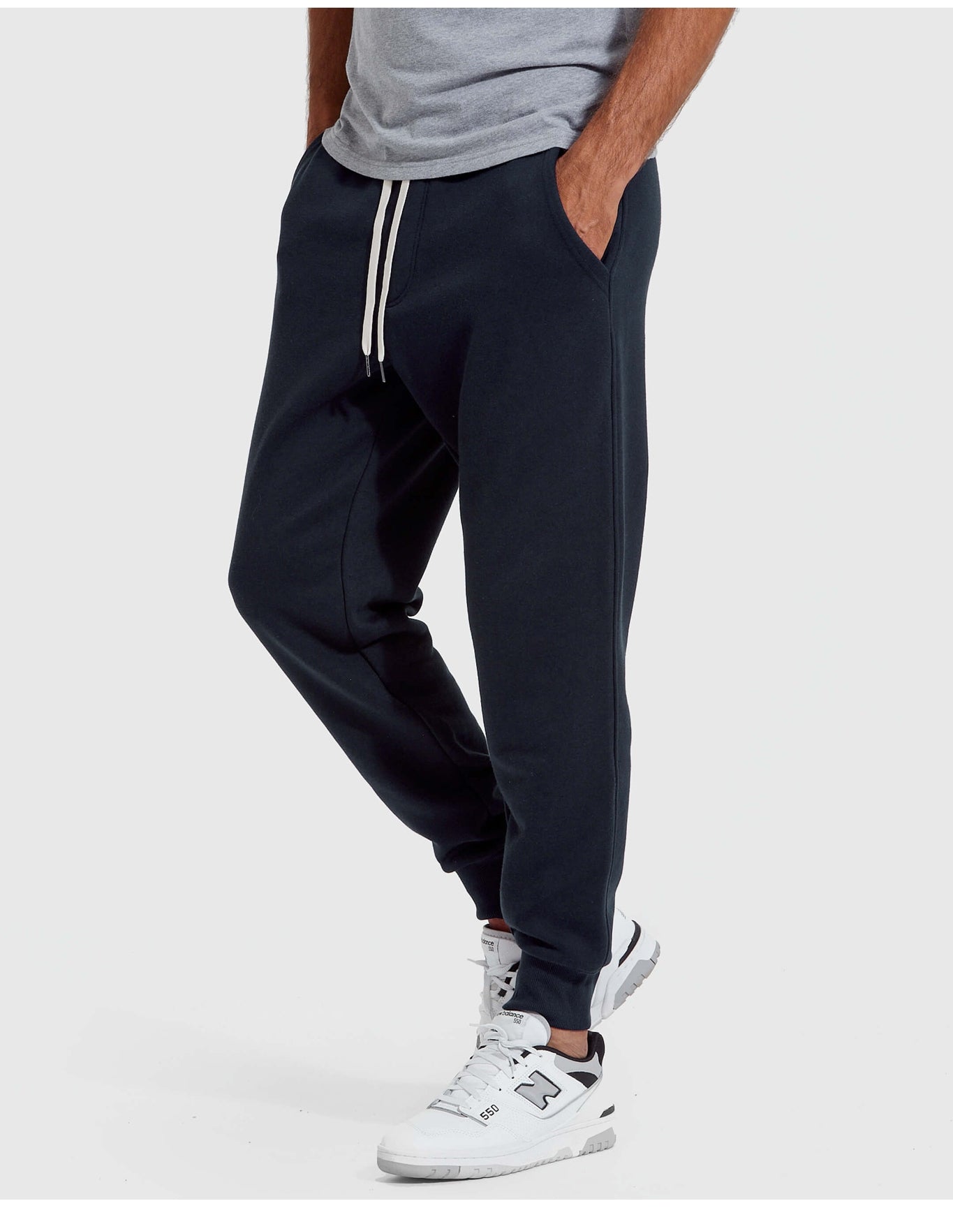 Fleece French Terry Joggers | Navy