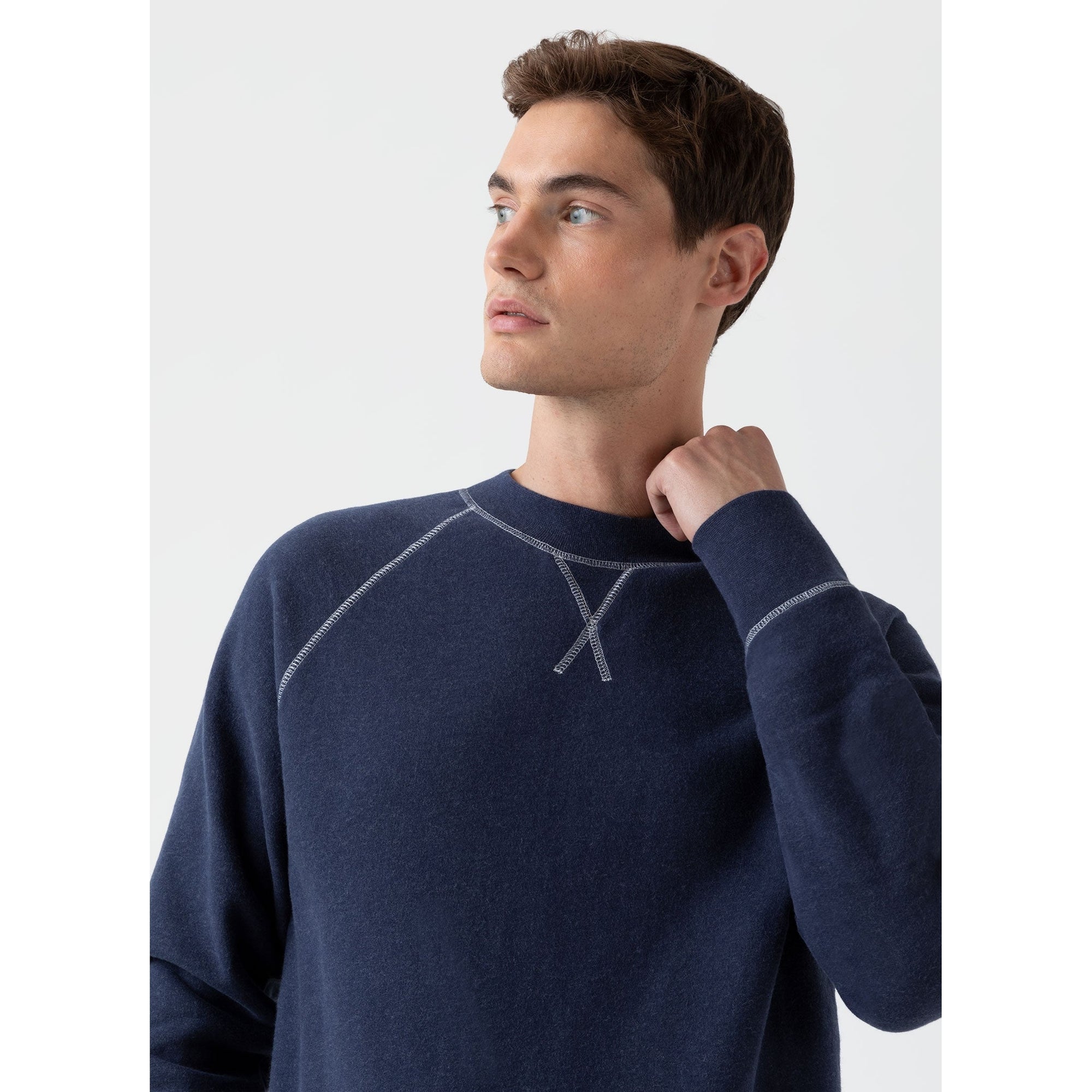 Fleeceback Sweatshirt | Men | Navy Melange