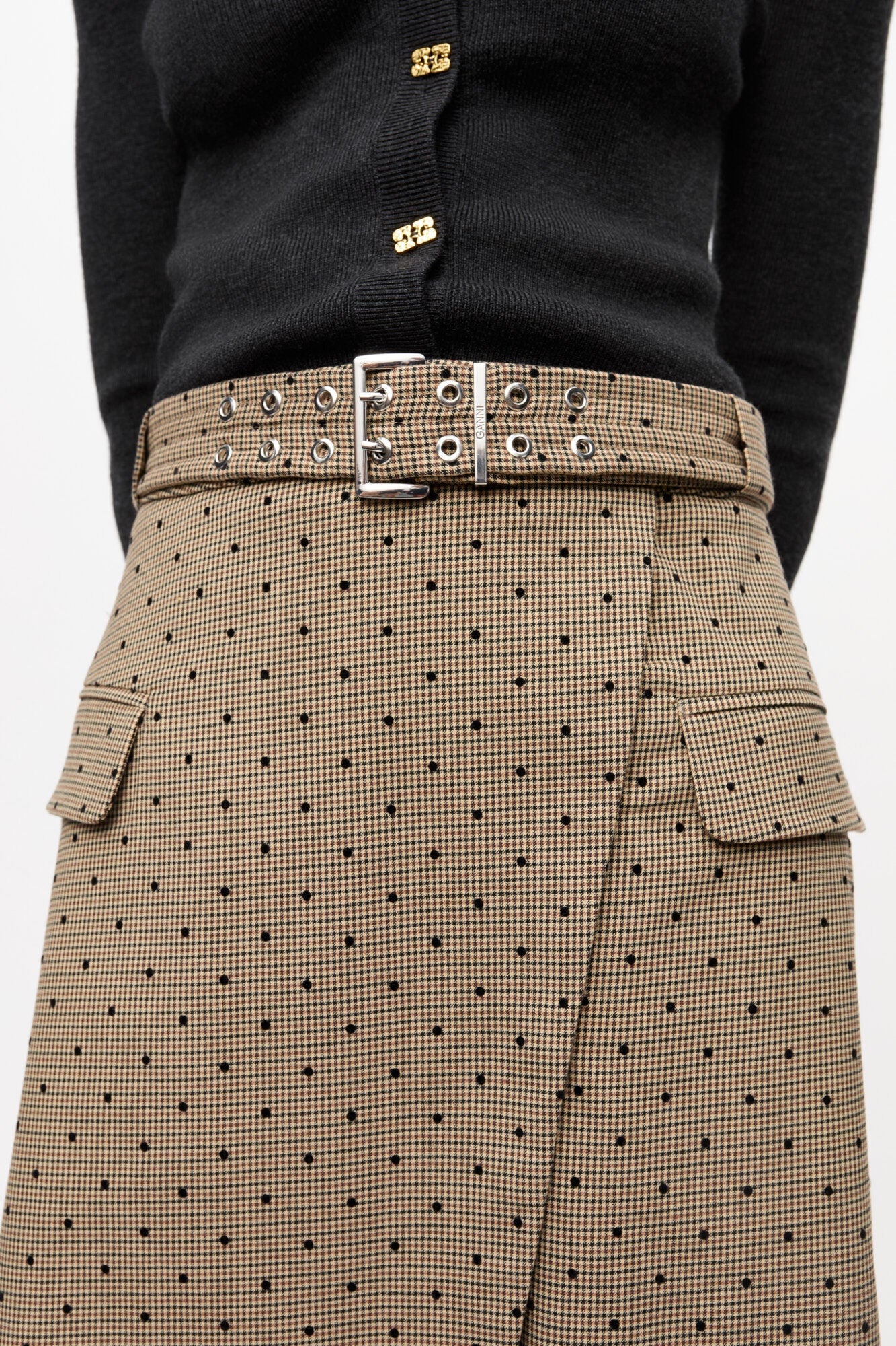 Flock Check Suiting Skirt | Tiger's Eye