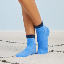 Cozy Fleece Lounge Socks with Silicone Grips | Glacier