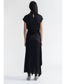 Flora | Satin Sleeveless Turtleneck | Black (V2)