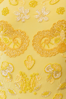 Floral Fiesta Hand - Beaded Embellished One - Piece Swimsuit - Yellow - Self - Adore