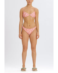 Floral Low Rise Bikini Bottoms | Pink Combo