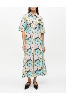Floral Printed Cotton Long Shirt Dress | Multicolour