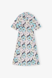 Floral Printed Cotton Long Shirt Dress | Multicolour