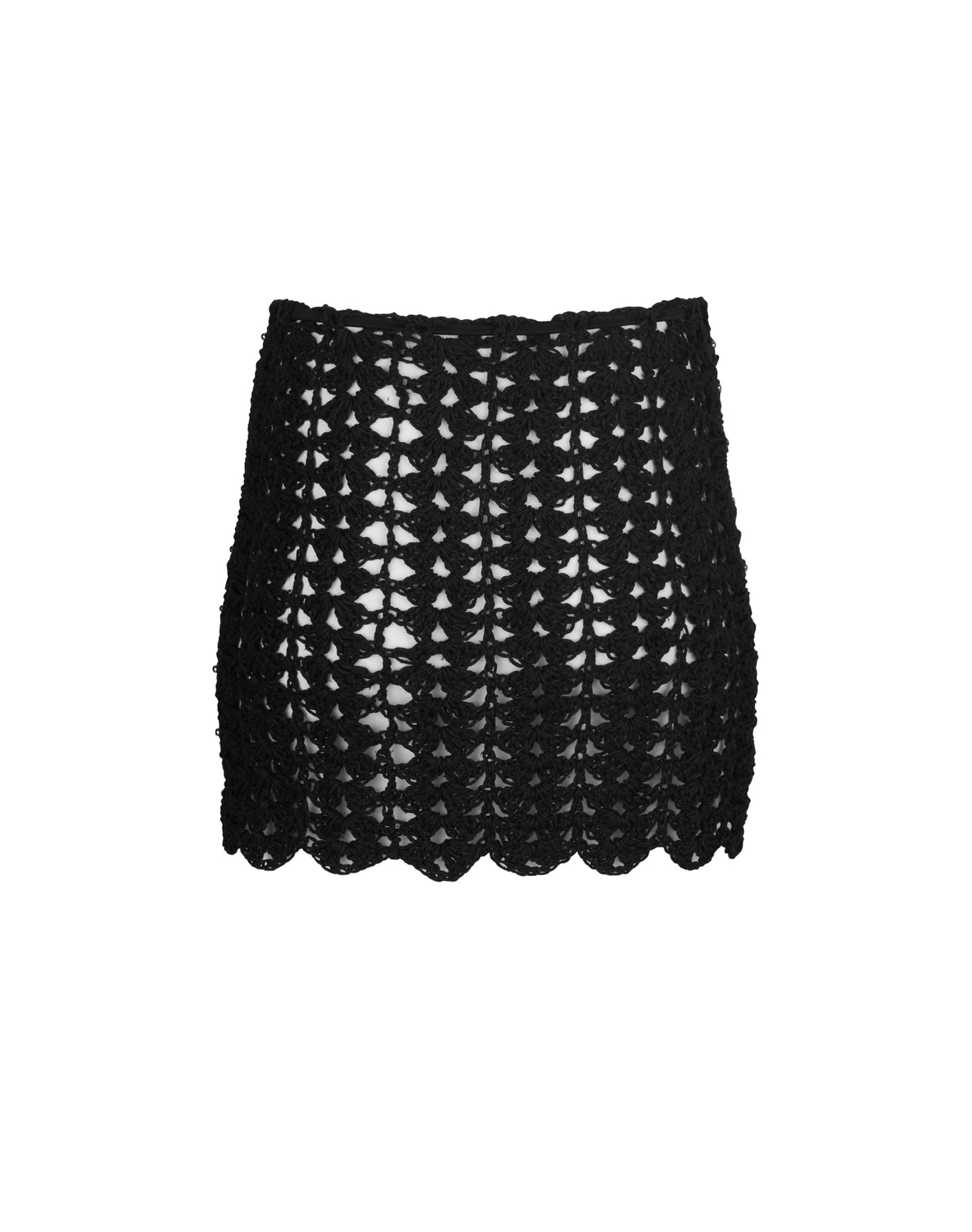 Florence Gold Crochet Skirt | Black