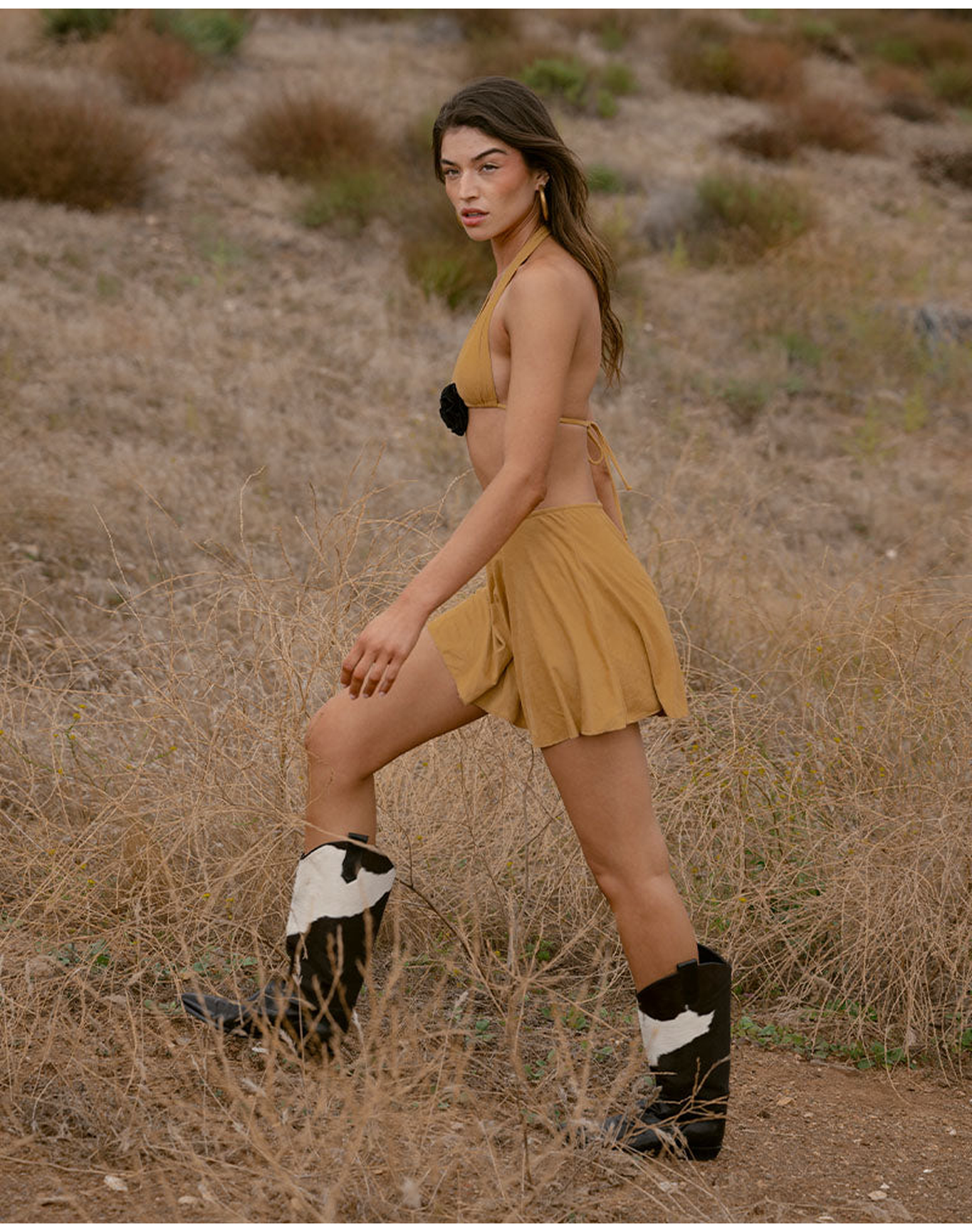 Flounce Skirt | Suede