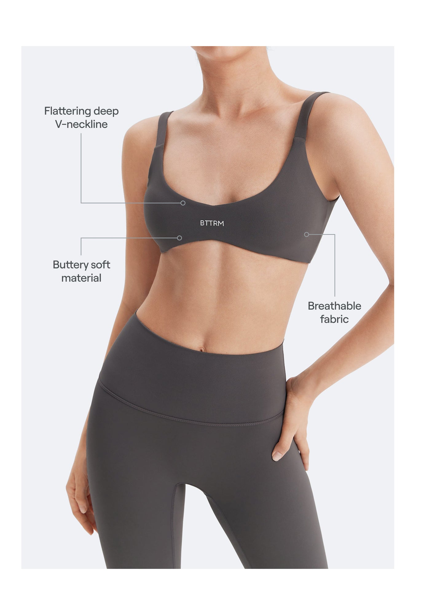 Form-Fitting Sports Bra | Gray