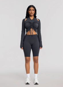 High-Waisted Performance Biker Shorts | Charcoal