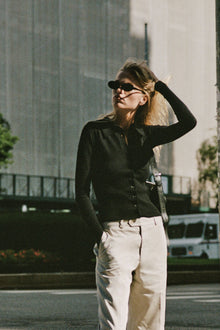 Brooks button up sweater black