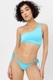 Barb Shine One Shoulder Bikini Top Aquamarine