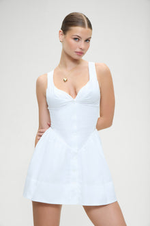 CharlottePoplinDress-White