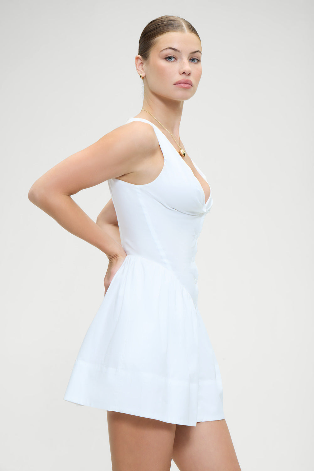 CharlottePoplinDress-White