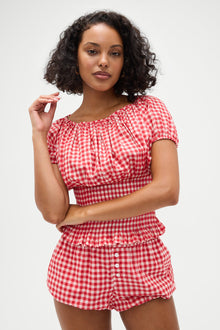 Cider Gingham Blouse - Cherry Gingham