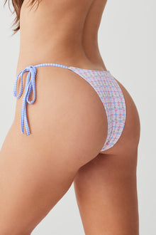 Divine plaid skimpy bikini bottom rose picnic pink and blue