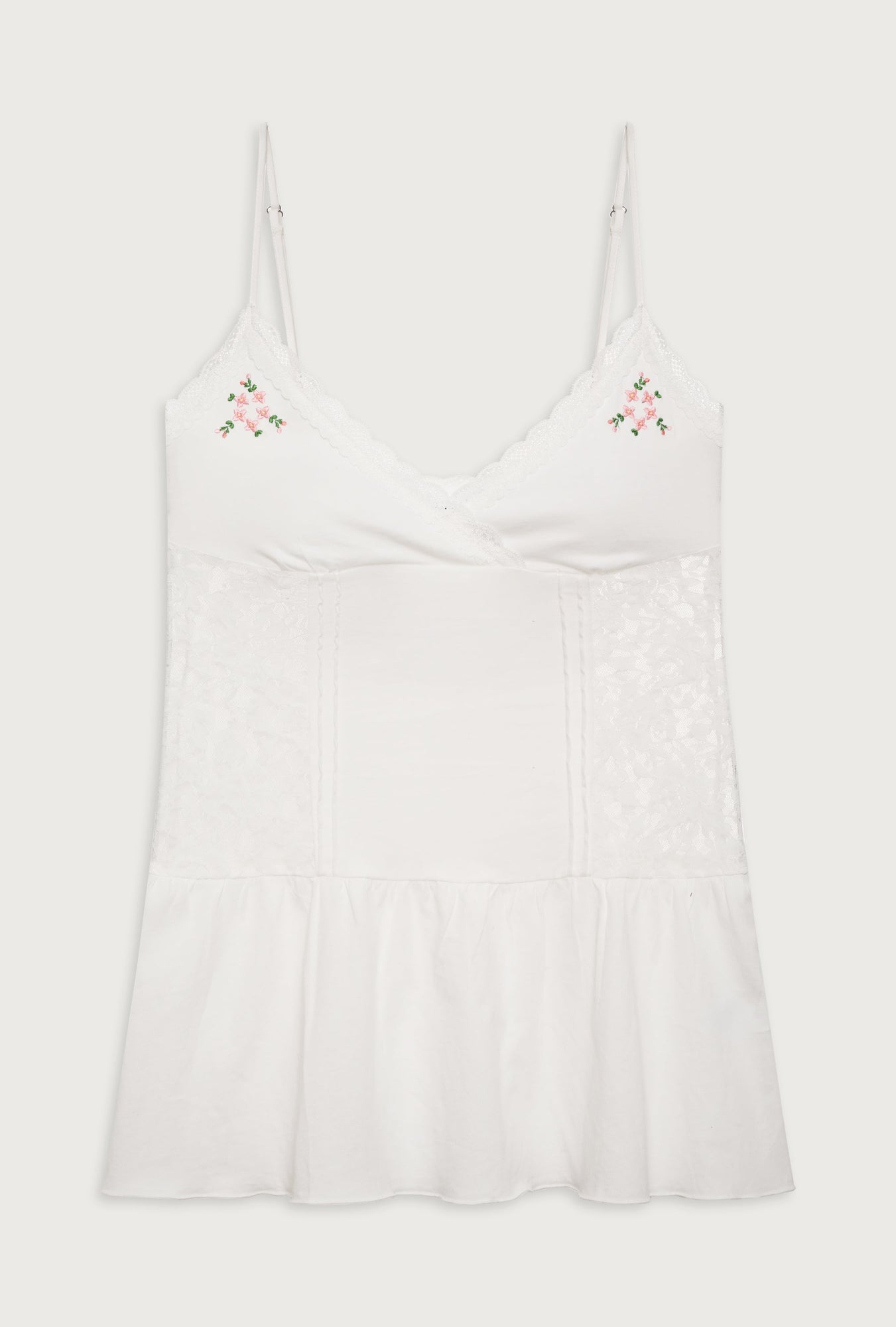 Donna Embroidered Mini Dress | White