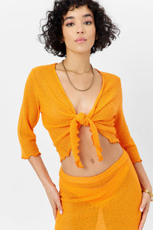 Hilary Knit Cardigan Sweater Orange Novelty