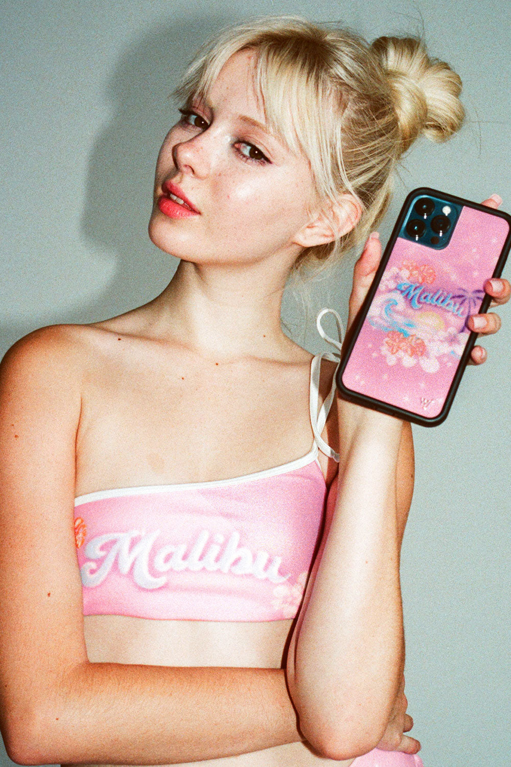 Holiday Terry One Shoulder Bikini Top Malibu High