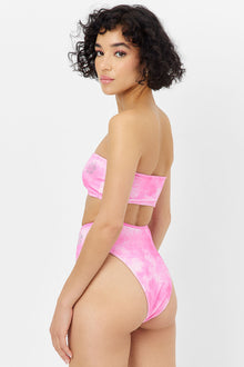Jean Terry Bandeau Bikini Top Distorted Pink Dye