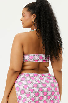 Jeanette Terry Pink Daisy Strapless Bikini Top Extended