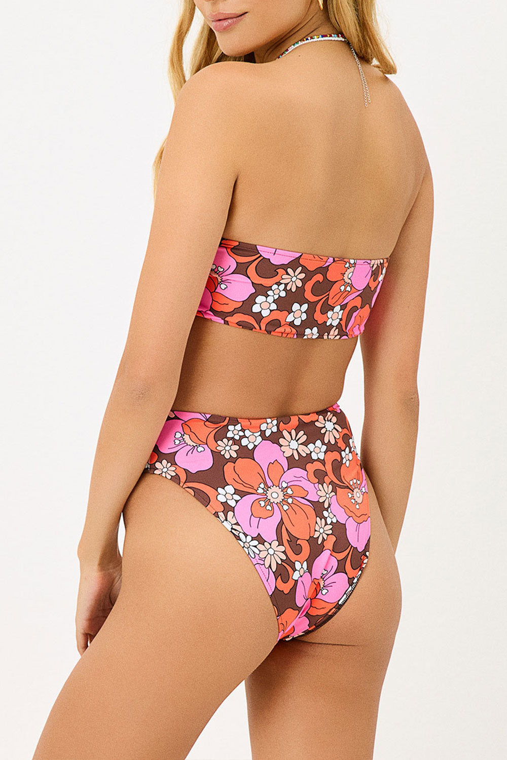 Jenna High Waist Floral Bikini Bottom Tropics