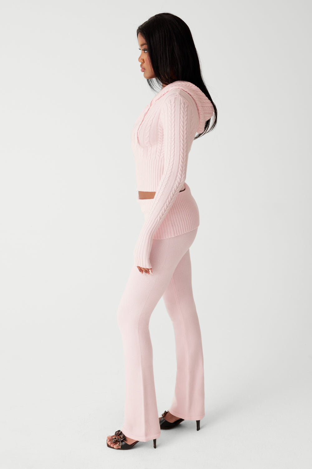 Mason cloud knit flare pant rose quartz