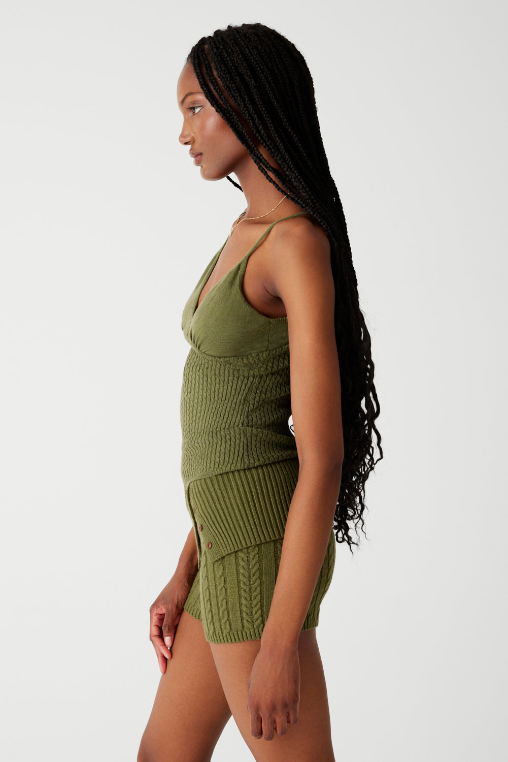 Nolan Cable Cloud Knit Mini Short | Jade Green