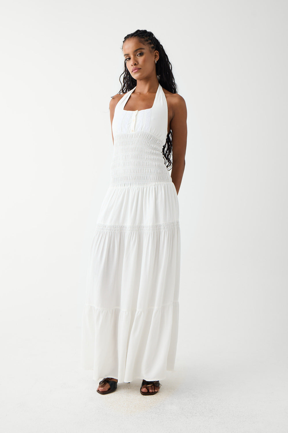 River Halter Maxi Dress | White