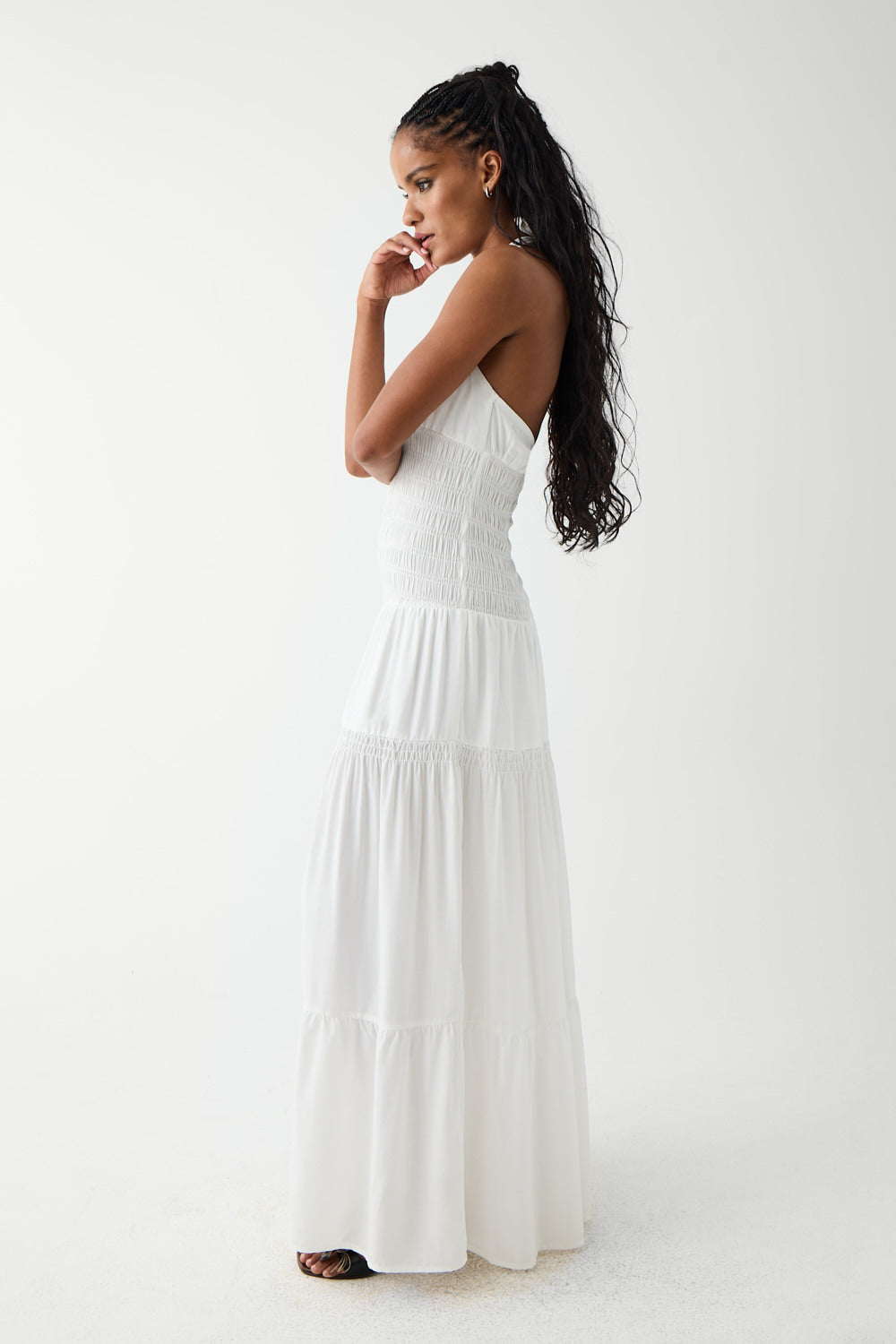 River Halter Maxi Dress | White