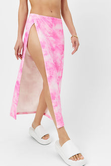 Stacey Terry Maxi Skirt Distorted Pink Dye