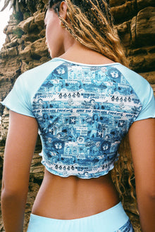 Tiare Shine Crop Top Alana Blue