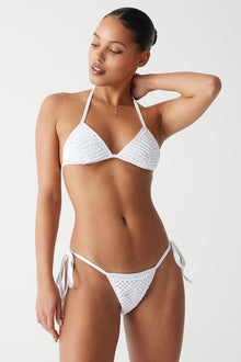 Naia tie side skimpy bikini bottom optic white