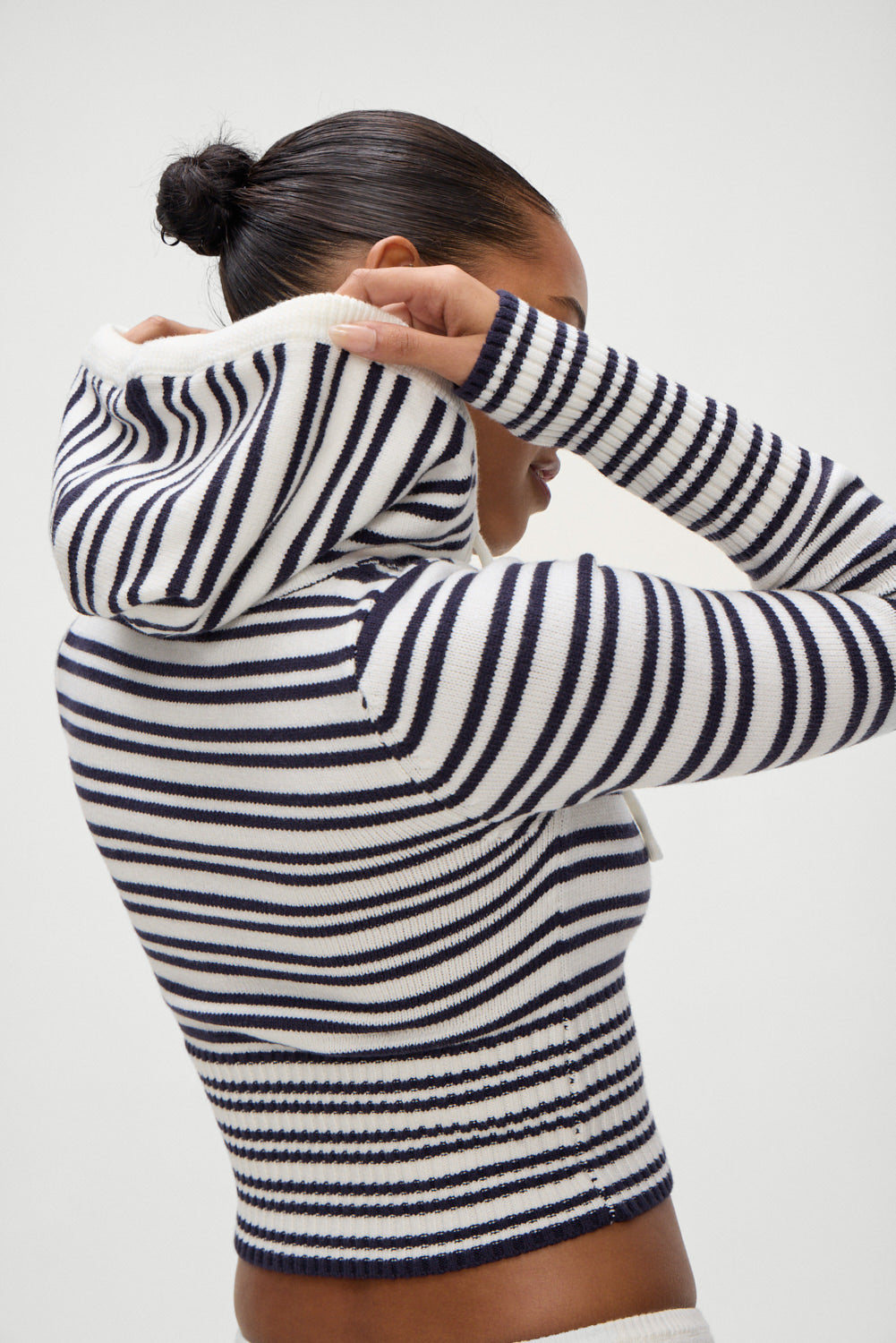 Aimee Knit Zip Up Hoodie Starlit Stripe